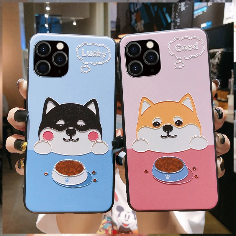 

Cartoon Cute Animal Shiba Inu Phone Cases For Iphone 11 Pro Max 12 Pro Mini XR XS 8 X 7 Plus Shockproof Soft Silicone TPU Case