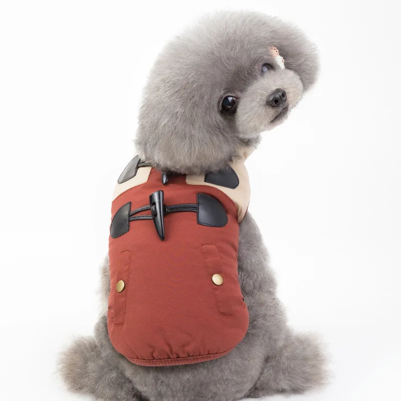 

Winter Pet Dog Jacket Coat Clothes For Dogs Warm Thicken Solid Color Dog Clothes For Small Dog Red Green Christmas Pets Clothing