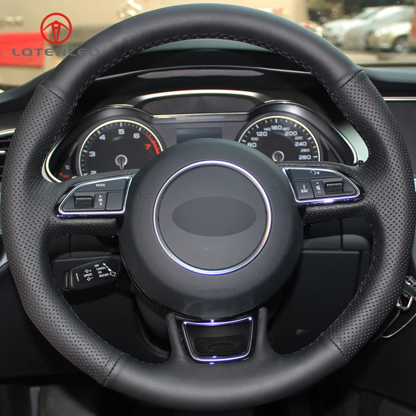 LQTENLEO черная искусственная кожа DIY для Audi A1 A3 A4 2015 2016 A7 2012 2018 S7 2013 RS7 2014 2015|car steering wheel