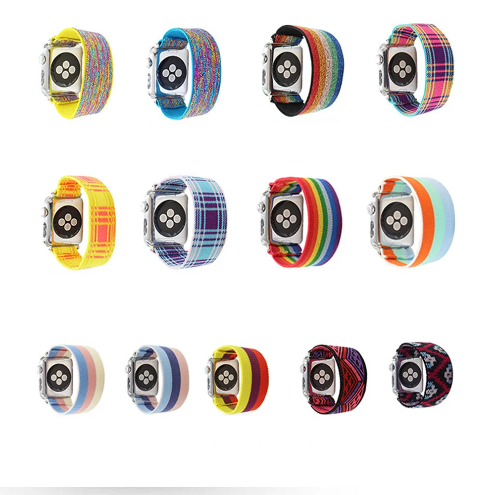 Новый эластичный нейлоновый ремешок в богемном стиле для Apple Watch 38 мм 40 42 44 Iwatch 5/4/3 2