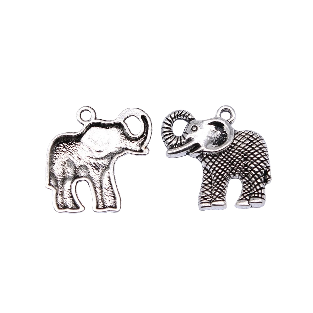 

10Pcs 25x25mm Elephant Charms For Jewelry Making Hand Made Jewelry Accessories Antique Silver Color Alloy Charms
