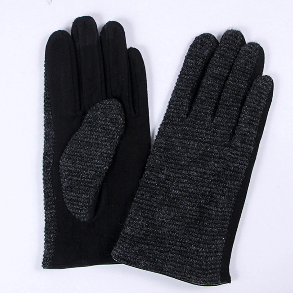 

2020 Men Fashion Autumn Winter Plaid Full Finger Gloves Thicken Warm Mittens Gift free shipping