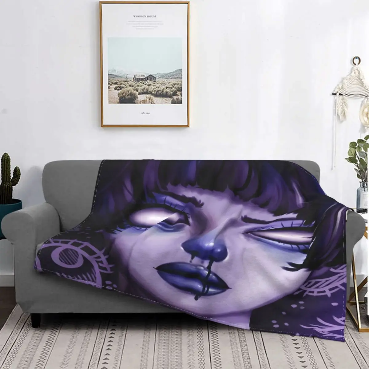 

Ghostyy-Manta a cuadros para cama, manta con capupara cama