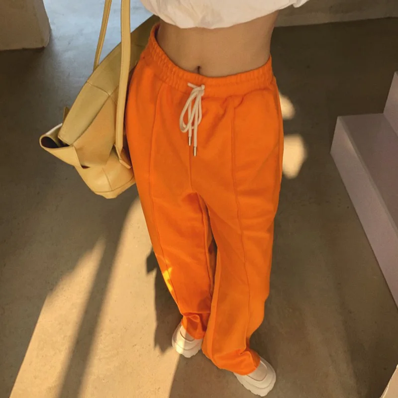 

2021 Spring And Autumn New Wide-Leg Pants Women's High Waist Drape Mopping Casual Loose European And American Style Sports Pants