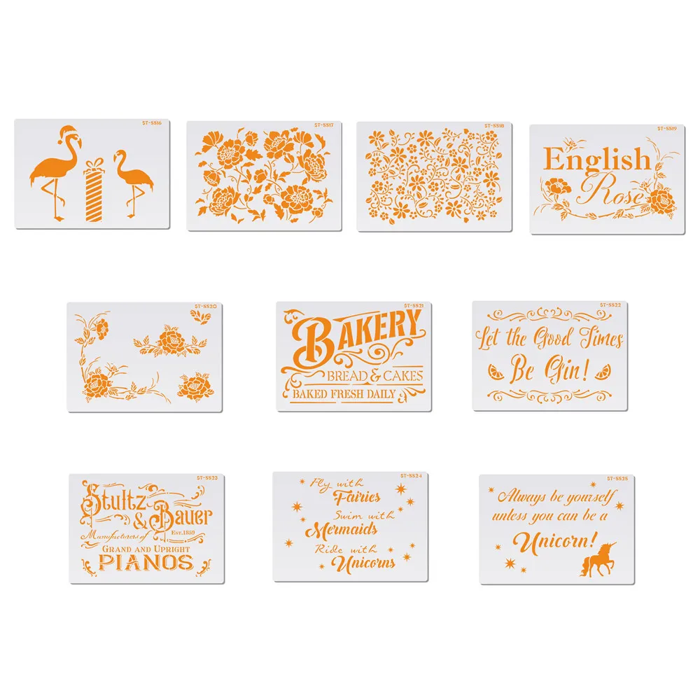 Трафареты для выпечки тортов в виде единорога/цветов/хлебобулочных пластиковые