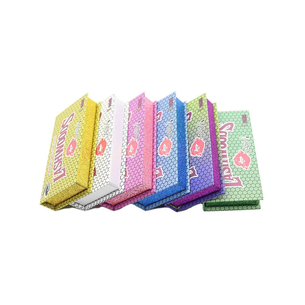 

LASHWOODS Yellow Purple Eyelash Packaging Wholesale Lash Boxes Packaging Empty Lash Box With Clear Tray Eyelashes Box Package