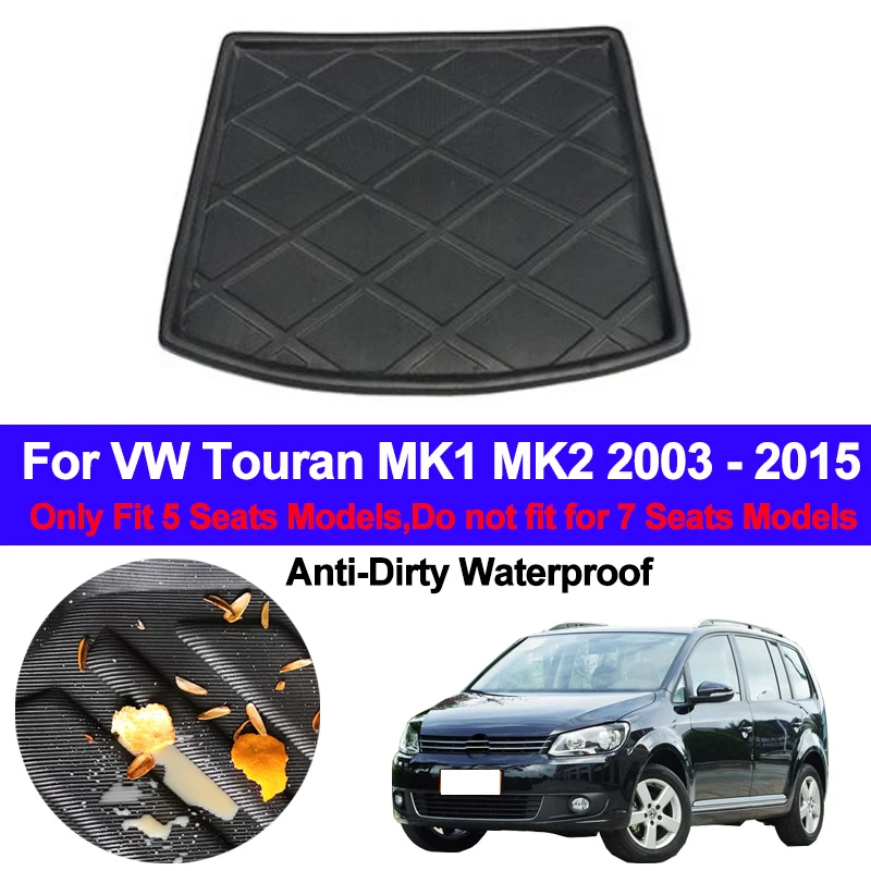 Автомобильный коврик для багажника заднего груза поднос Volkswagen VW Touran MK1 MK2 2003 2015