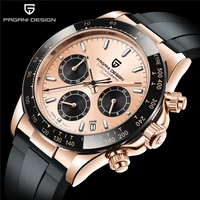 pagani design men quartz wristwatch luxury sapphire glass sport watch rubber strap chronograph watches mens japan vk63 clock man