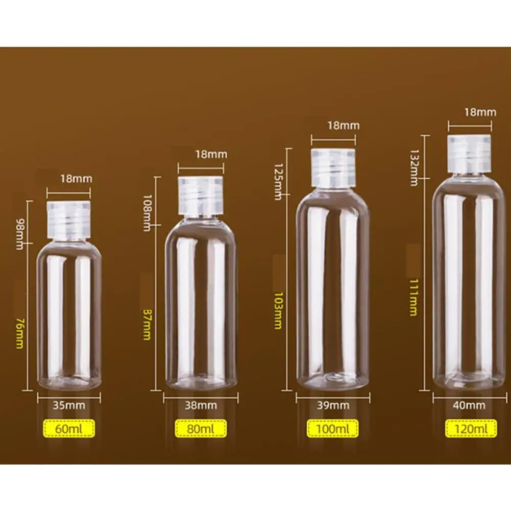 

5/10/20/30/50/60/80/100ml Plastic Bottle Mini Bottle PET Transparent Cap Cosmetic Sub Bottle Flip Bottle