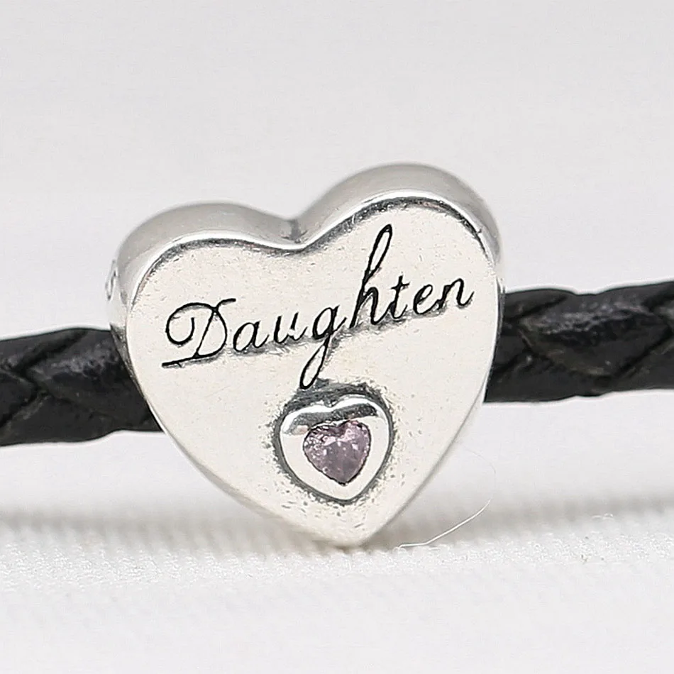 Аутентичные бусины S925 DIY ювелирные изделия Шарм дочери любви подходит для