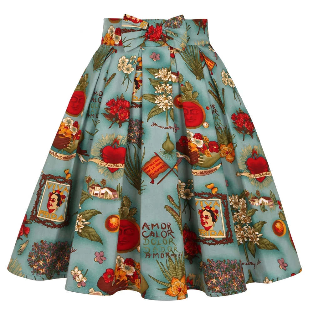 Red Blue Green Plaid High Waist Midi Skirts SS0012 Checkered Plus Size Women's Vintage Retro 50s 60s Cotton | Женская одежда