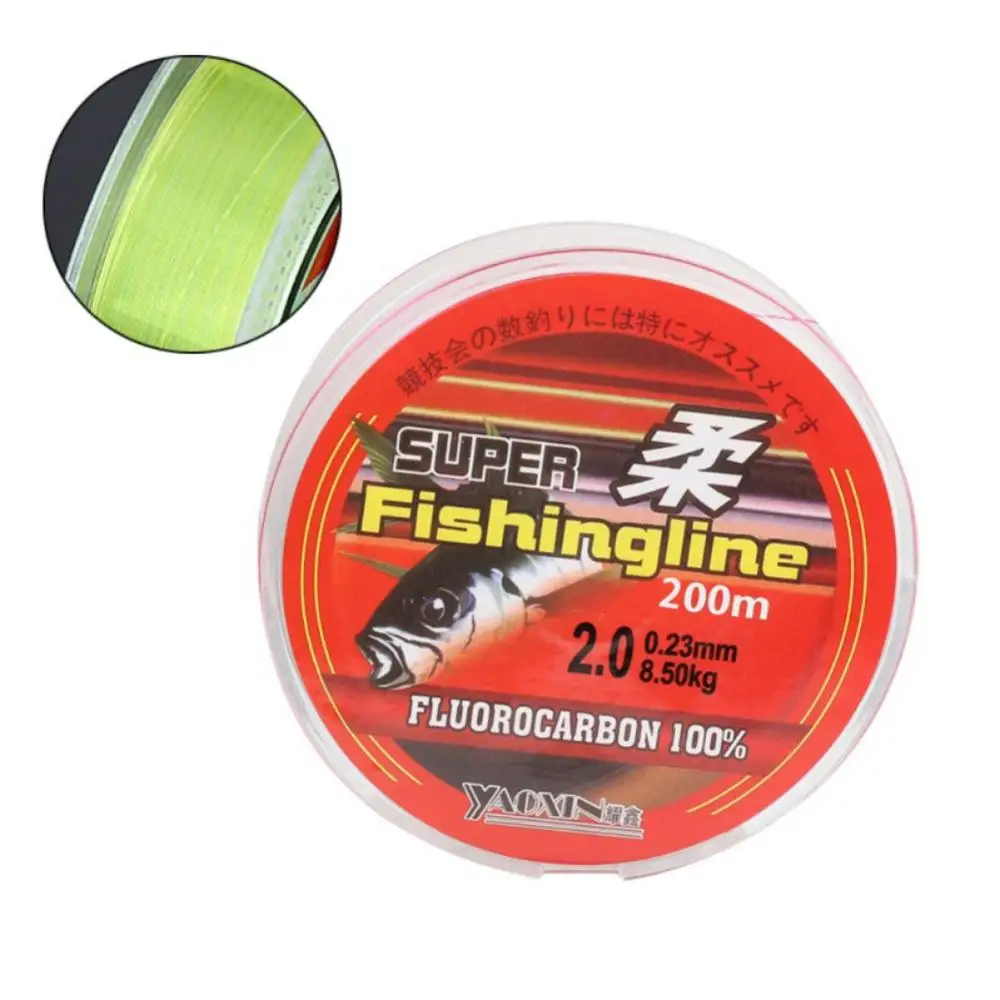 Зеленая прочная нейлоновая рыболовная леска 200 м однонитевая с фторуглеродным