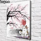Алмазная вышивка с изображением цветов Сакуры и милого кота, алмазная живопись 5D 