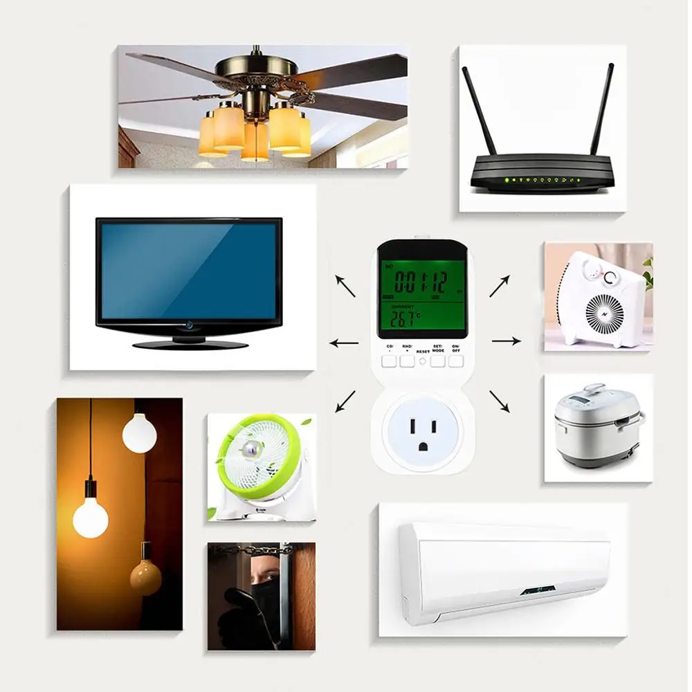 Розетка многофункциональная термостат таймер розетка с датчиком цифровые часы