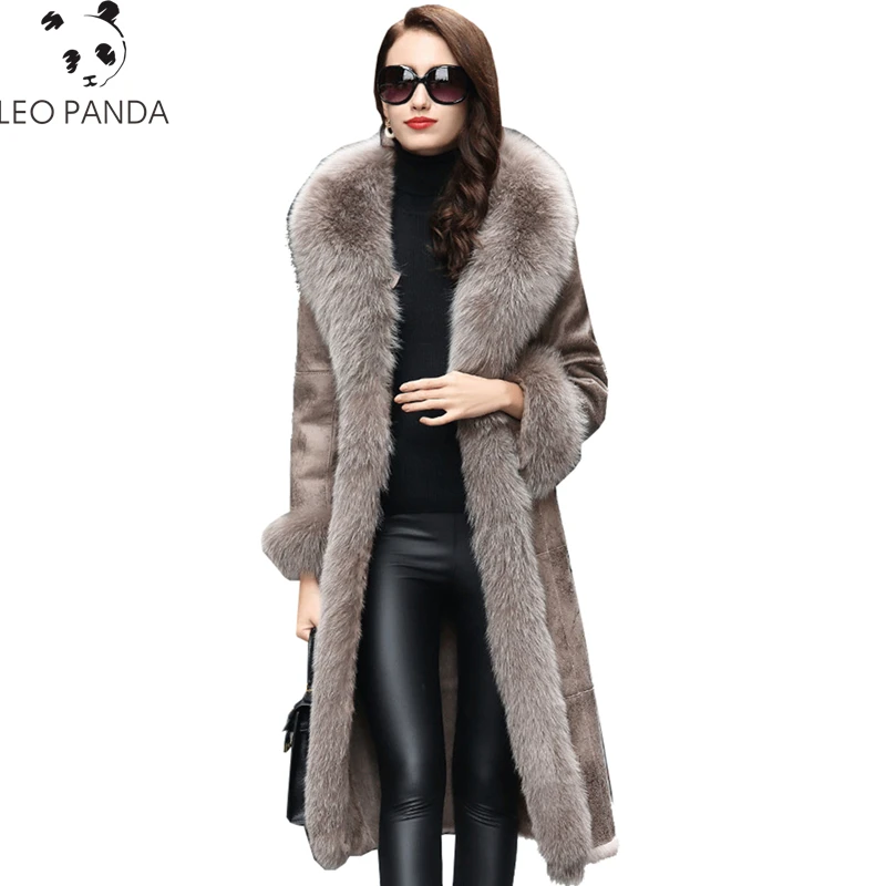 

2021 Women Winter Rabbit Leather Jacket Superior Quality Fox Fur Collar Rabbit Fur Liner Jacket Real Leather Jacket Parka Cothes