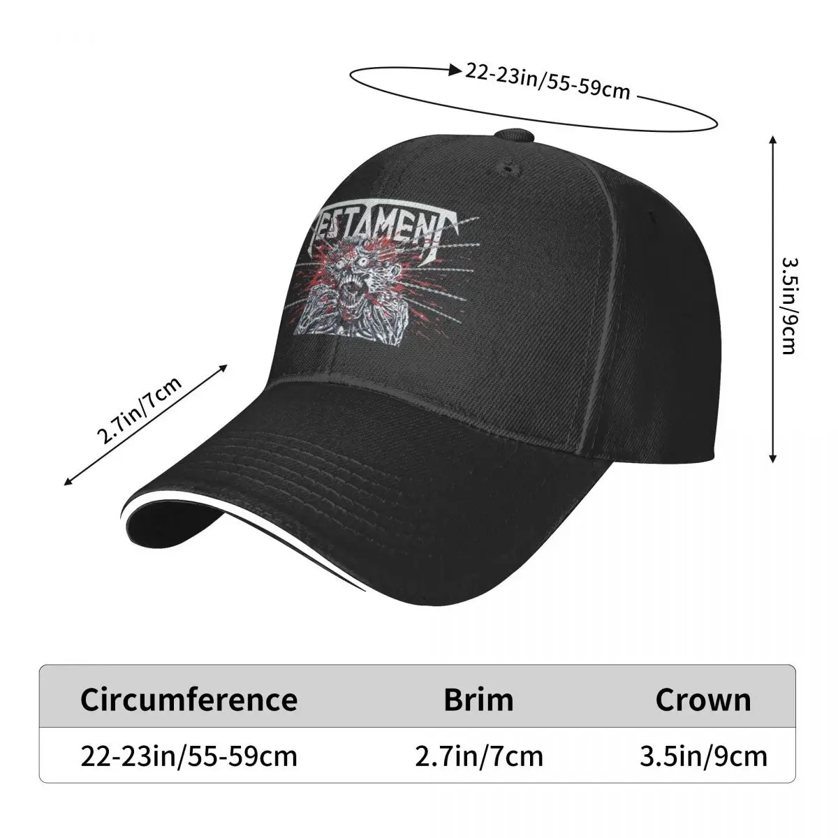

Testament Men's New Baseball Cap the metal band Fashion Sun Hats Caps for Men and Women