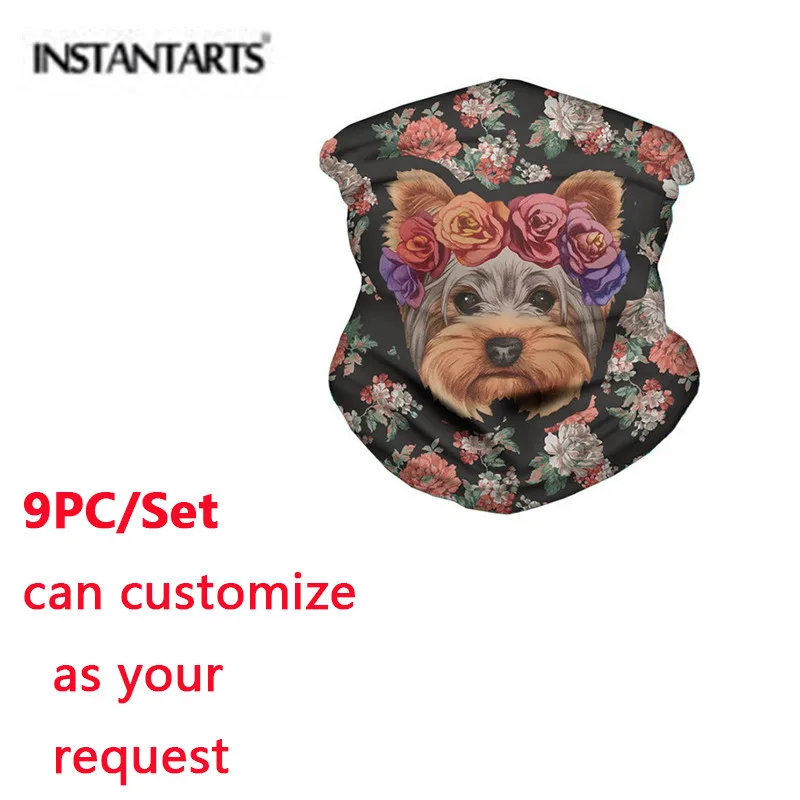 Забавная Цветочная повязка INSTANTARTS для йоркширов/Хаски/Шнауцер с принтом собаки