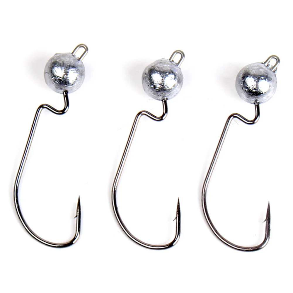 Lixada 10 шт. рыболовные крючки джиг головки Крючки для Червяков Кривошип басов