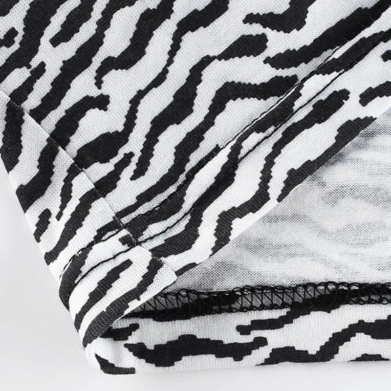 

Summer Animal Zebra Print Sleeveless Mini Dress Casual Fashion Backless Bodycon Strappy Short Dress