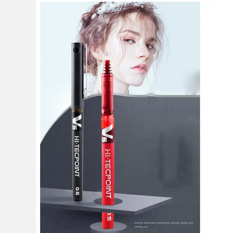 

1pc Waterproof Black Red 0.5mm Microblading Permanent Beauty Tattoo Eyebrow Lip Surgical Skin Scribe Tool Marker Pen T0461