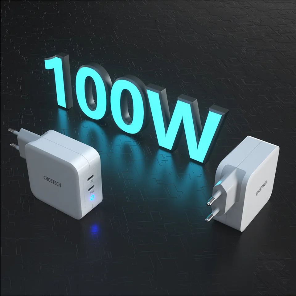 Зарядное устройство PD GaN с двумя USB-портами 100 Вт type-C | Электроника