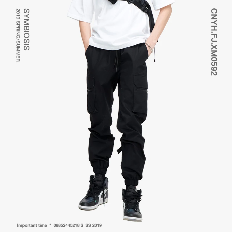 VIISHOW уличная одежда одноцветные Мужские штаны брендовые хип-хоп брюки карго