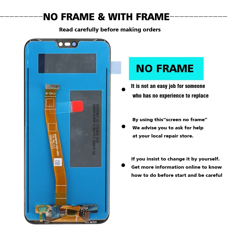 10 шт./лот 5 84 &quotЖК дисплей для HUAWEI P20 Lite сенсорный экран с рамкой ЖК Huawei Nova 3e