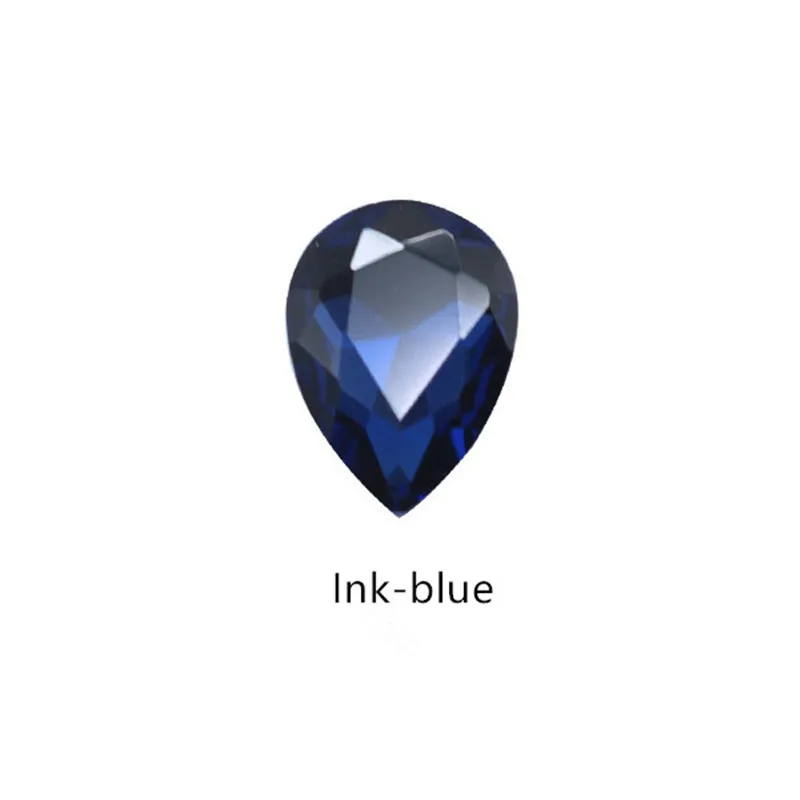 Ink-blue 4x6mm 10 шт ромбовидные кристаллы для ногтей AB Стразы драгоценные камни алмазное Золотое дно плоский задний камень 6*10 мм 3D амулеты аксессуары для ногтей - Цвет: Ink-blue 4x6mm