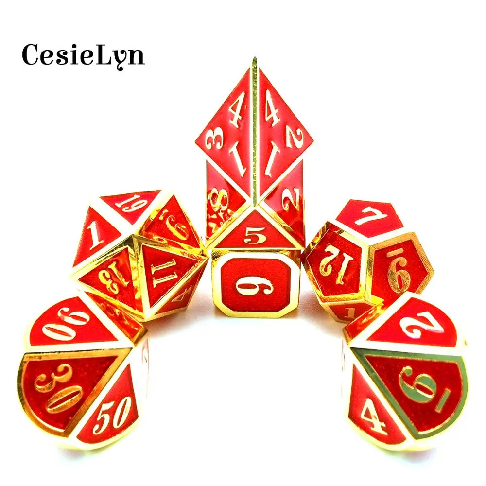 Маленькие металлические кубики cesyelyn набор для ролевой игры игральные кости D20 7