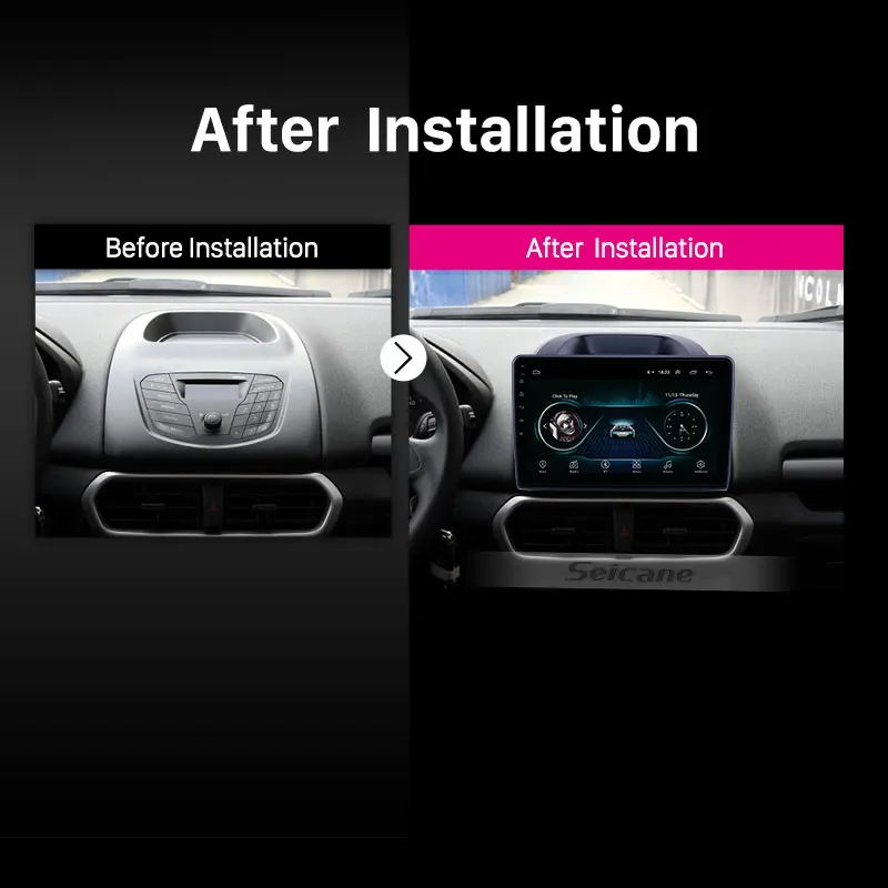 Автомагнитола Seicane 10 1 дюйма GPS Android 9 для Ford Ecosport 2018-2019 с HD сенсорным экраном Bluetooth