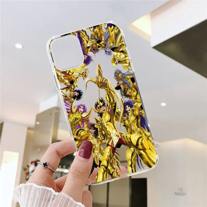 

Saint Seiya Phone Case Transparent for iPhone 11 12 mini pro XS MAX 8 7 6 6S Plus X 5S SE 2020 XR