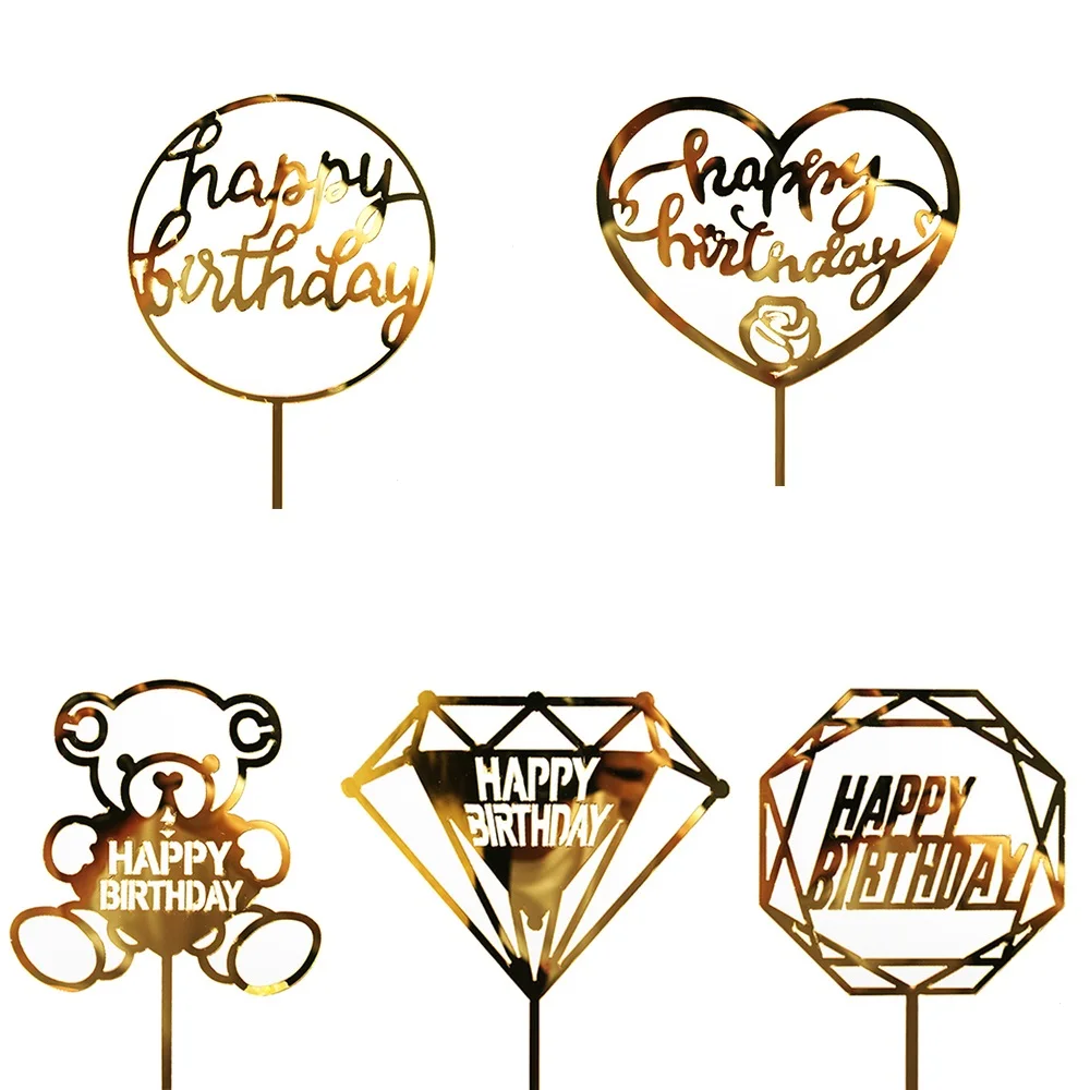 Золотая вспышка дневной день рождения милый медведь сердце Алмазная форма