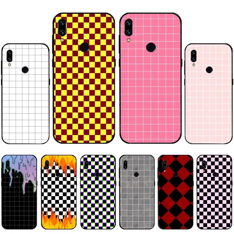 

Checkerboard flame Phone Case For Xiaomi Redmi 7 9t 9se k20 mi8 max3 lite 9 note 8 9s 10 pro