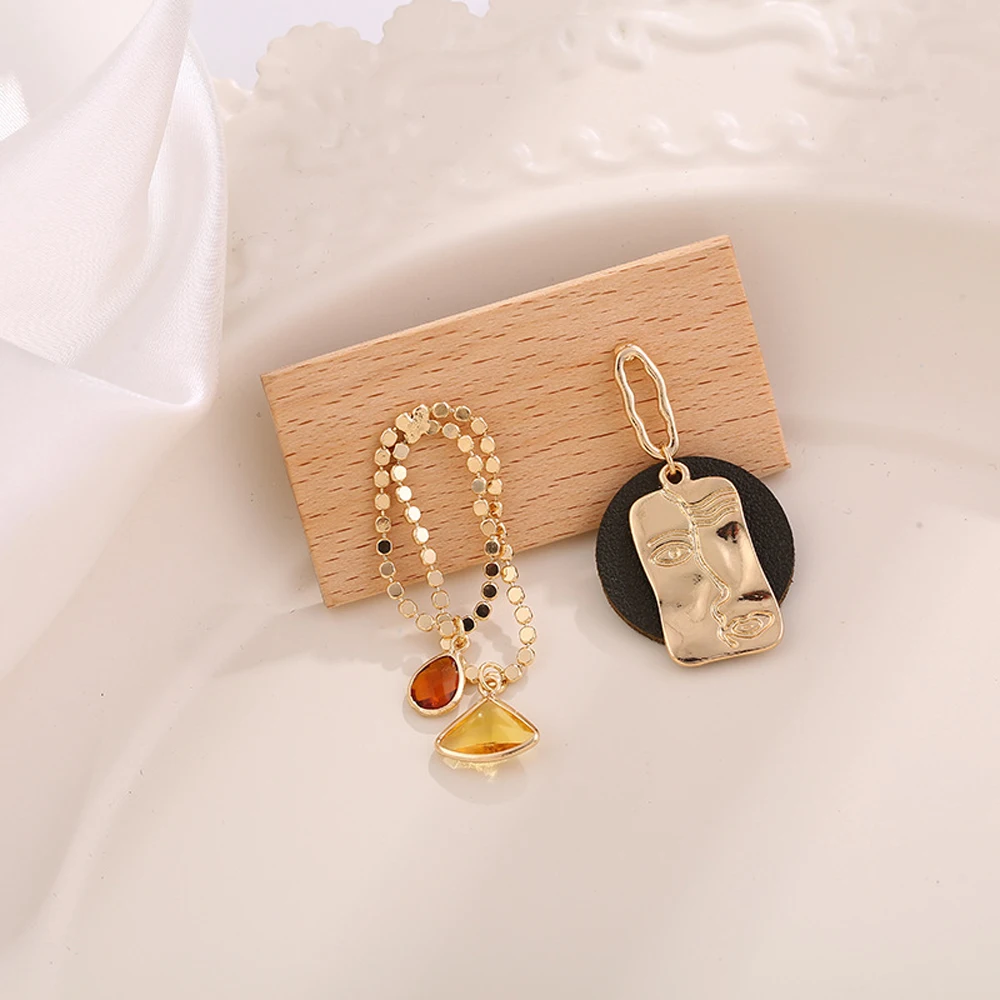 Асимметричные кисточки металлические абстрактные линии контур лица Подвесные