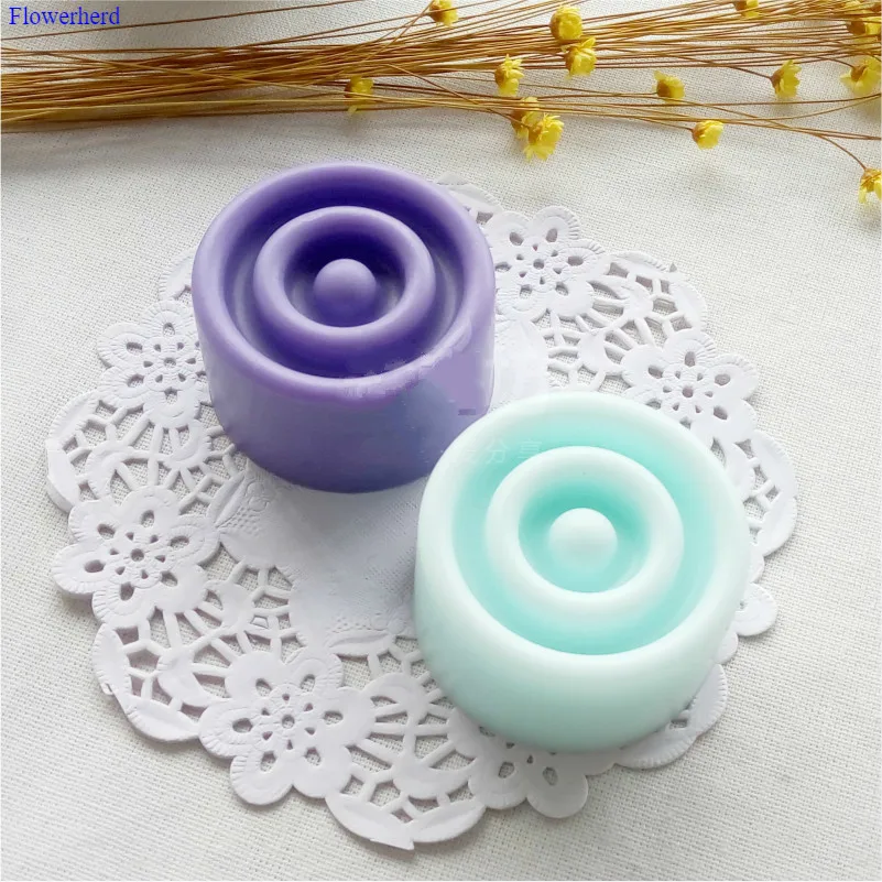 Новый Еда Класс DIY мыло ручной работы силиконовые формы ловушка круглая