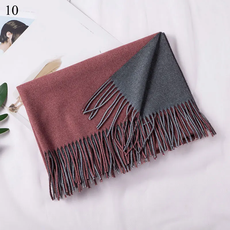 

Soft Double Sided Scarf Shawl Tassels Bandana Head Scarves Long Pashmina Shawls Thick Warm Two Sides Winter Cashmere Scarf New