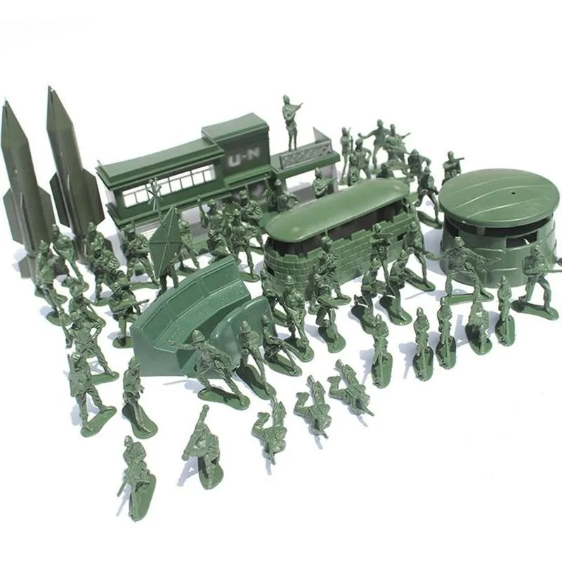 

56 шт./компл. мини военный песочный стол модели солдат игрушки 5 см модели солдат песочный стол сцена Строительная игрушка детская развивающа...