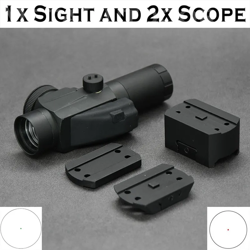 

Hunting Tactical 1x Red Dot Sight And 2x Magnifiers Lens Three height bases