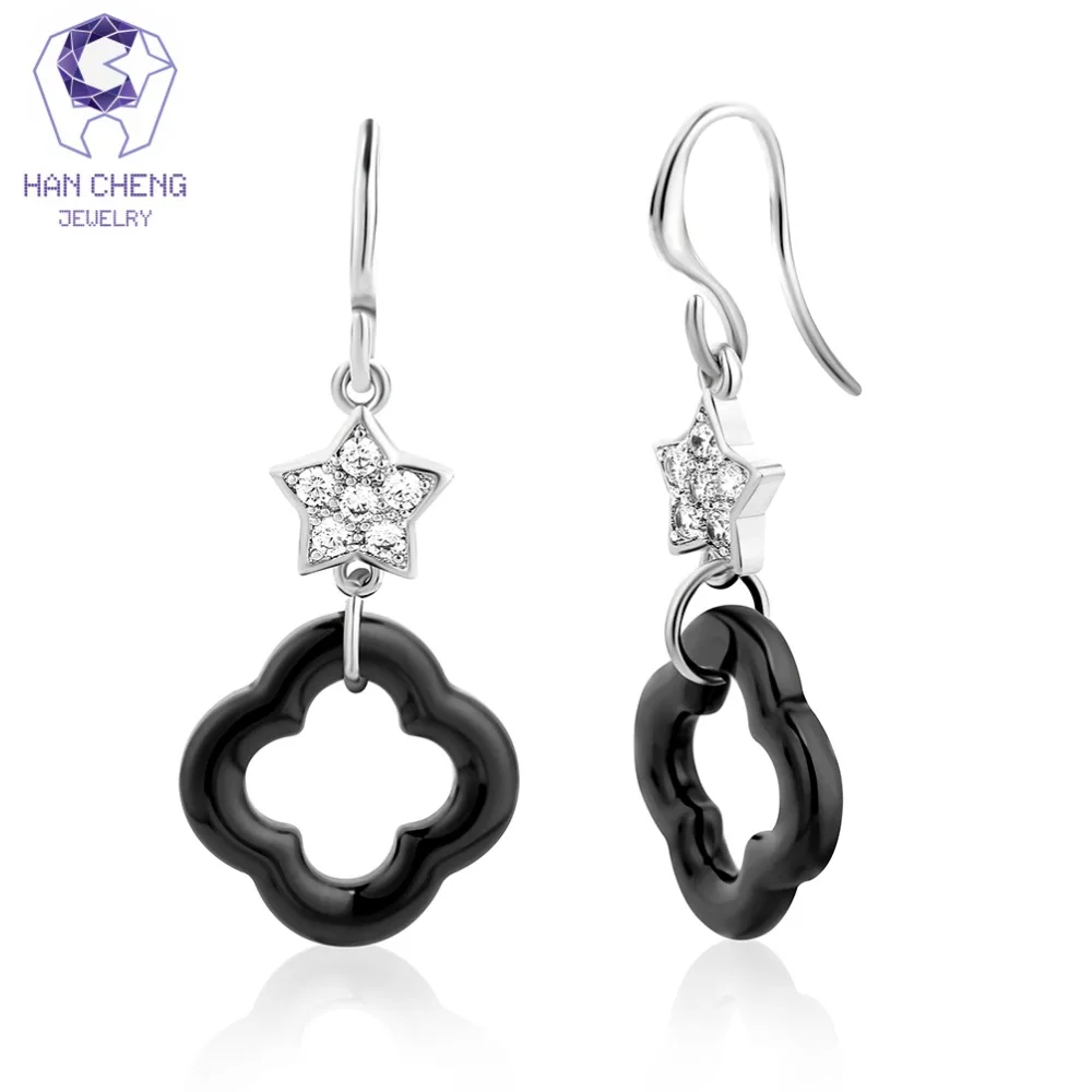 Новые роскошные висячие серьги HanCheng с кубическим цирконием класса ААА