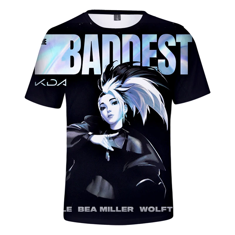 KDA Kpop популярные звезды 3d футболки косплей модная мужская женская футболка Свитшот Топы с коротким рукавом О-образным вырезом спортивные 3D футболки футболка