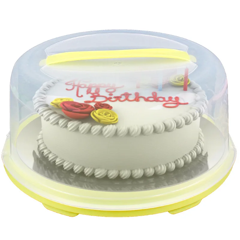 12 13 дюймов портативная пластиковая круглая коробка для выпечки выпечка хранения