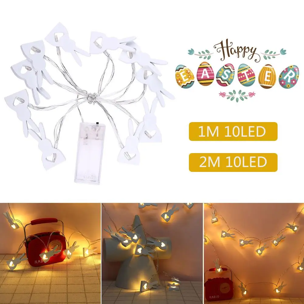 

Universal Ester LED String Light Wooden Rabbit Battery Powered Decoration Lantern String For Holiday Wedding