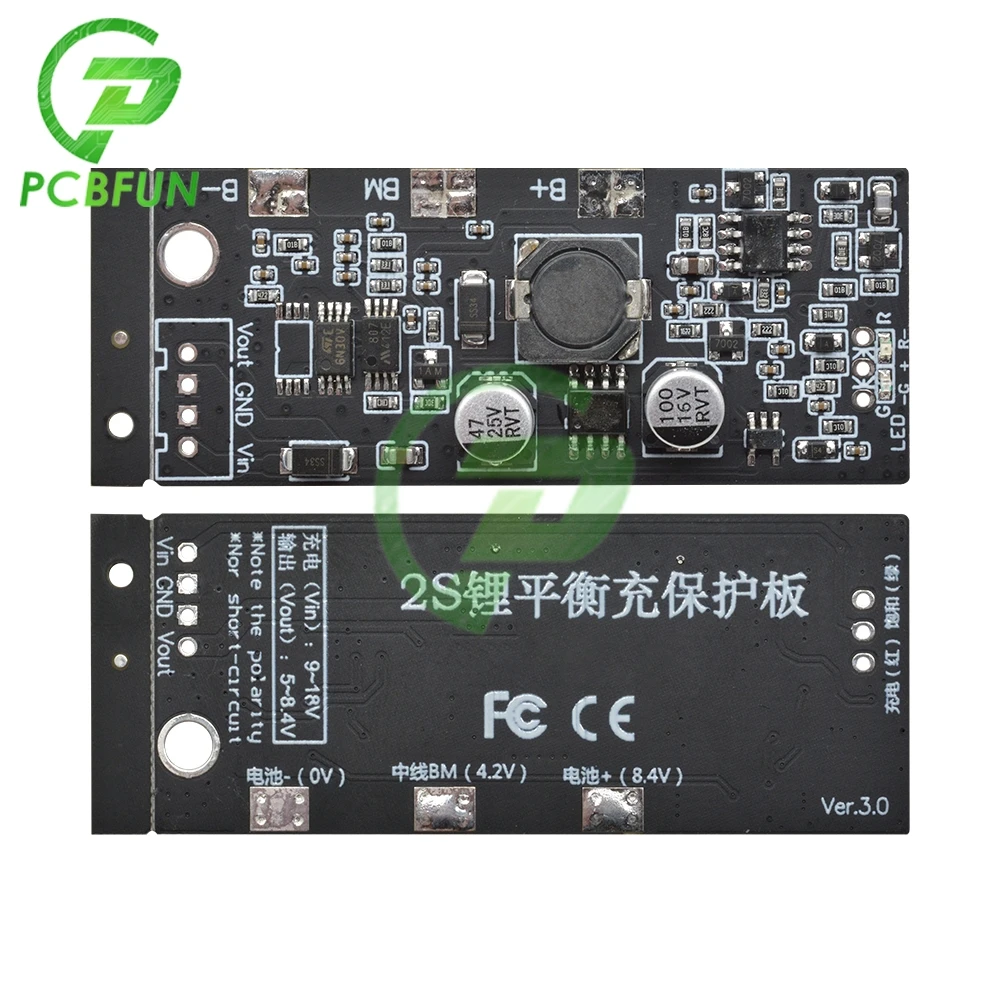 2S литий баланс Зарядное устройство зарядки защиты доска с логической