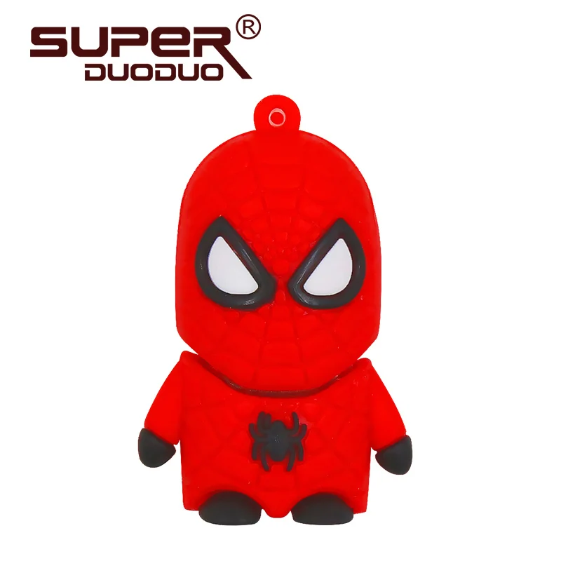M4-Spiderman Мультяшный супергерой USB флэш-накопитель 8 ГБ 16 ГБ 32 ГБ 64 Гб Железный человек флэш-память Бэтмен Флешка Капитан Америка 128 ГБ - Цвет: M4-Spiderman
