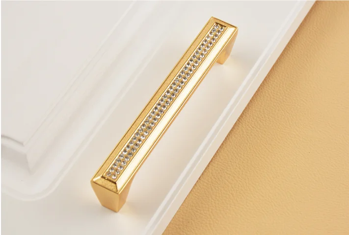 24K реальные золотые или хромированные Чешские Хрустальные Ручки для ящиков шкафа
