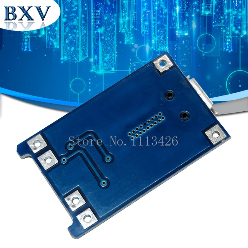 

100PCS/lot Micro USB 5V 1A 18650 TP4056 Lithium Battery Charger Module Charging Board With Protection Dual Functions 1A Li-ion