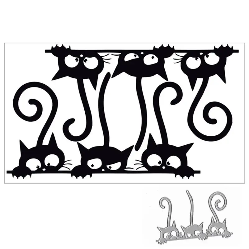 

Cats Metal Cutting Dies Stencil DIY Scrapbooking Album Stamp Paper Card Embossing Decor Craft