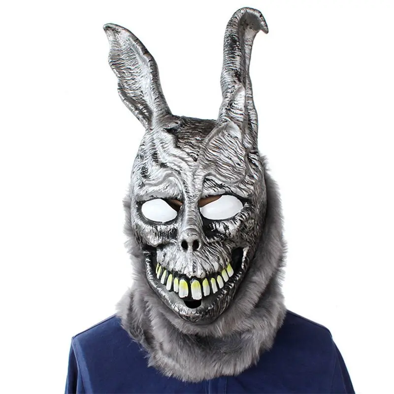 Adult Angry Cartoon Rabbit mask Latex Donnie Darko FRANK the Bunny Costume Cosplay Halloween Overhead Party Maks Supplies