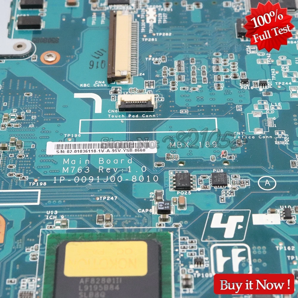 NOKOTION для sony VAIO VGNFW VGN-FW A1727021A MBX-189 материнская плата для ноутбука M763 1P-0091J00-8010 основная плата тестирование процессора
