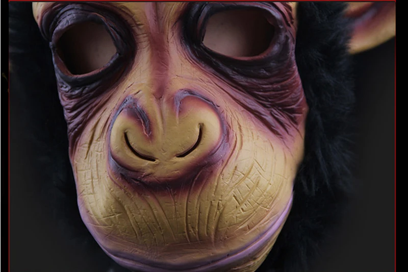 3D Orangutan шимпанзе маска на все лицо подарки на Хэллоуин экологически чистый натуральный латекс маска обезьяны вечерние косплей реквизит маскарад